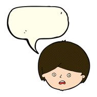 cartoon unhappy boy with speech bubble N26
