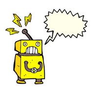 cartoon little robot with speech bubble N3