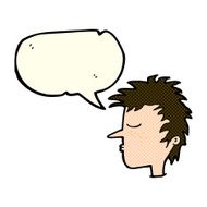 cartoon male face with speech bubble N10