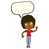 cartoon pretty girl with speech bubble N47