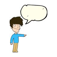cartoon happy man pointing with speech bubble N31