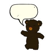 cartoon black bear with speech bubble N32