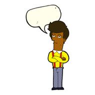 cartoon bored man with speech bubble N20