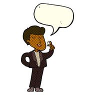 cartoon cool guy snapping fingers with speech bubble N6