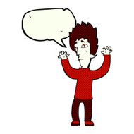 cartoon vampire giving up with speech bubble N5