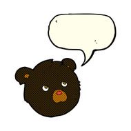 cartoon black bear face with speech bubble N13