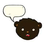 cartoon black bear face with speech bubble N14