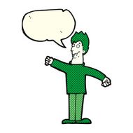 cartoon happy vampire with speech bubble N20