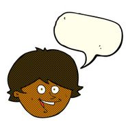 cartoon happy boy face with speech bubble N24