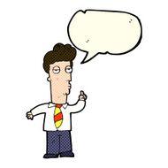 cartoon bored man asking question with speech bubble N5