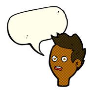 cartoon shocked man with speech bubble N54