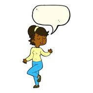 cartoon dancing woman with speech bubble N25