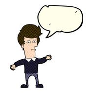 cartoon waving man with speech bubble N18