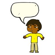 cartoon annoyed boy with speech bubble N18
