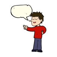 cartoon man pointing with speech bubble N88