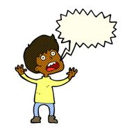 cartoon stressed boy with speech bubble N4