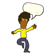 cartoon rushing man with speech bubble N6
