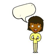 cartoon happy woman with speech bubble N119