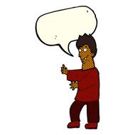 cartoon vampire waving hands with speech bubble N5