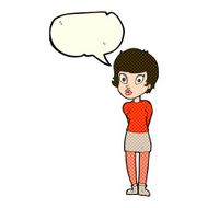 cartoon pretty woman with speech bubble N128