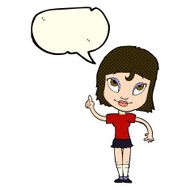 cartoon woman with idea speech bubble N111