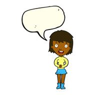 cartoon excited woman with speech bubble N63