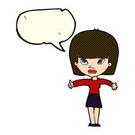 cartoon woman giving thumbs up symbol with speech bubble N33