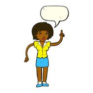 cartoon woman with idea speech bubble N112