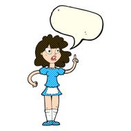 cartoon worried maid with speech bubble N5