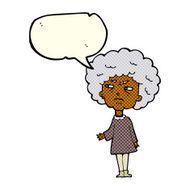 cartoon old lady with speech bubble N5