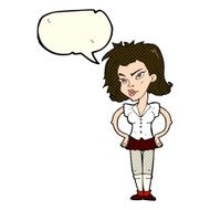 cartoon woman with hands on hips speech bubble N101