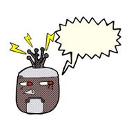 cartoon robot head with speech bubble N27