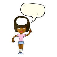 cartoon woman with idea speech bubble N113