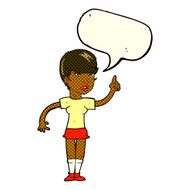 cartoon woman with idea speech bubble N114