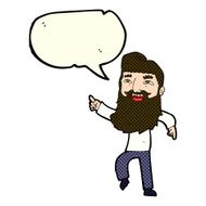 cartoon man with beard laughing and pointing speech bubble N5