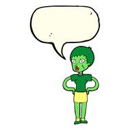 cartoon halloween girl with speech bubble N9