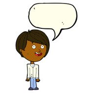 cartoon happy surprised boy with speech bubble N6