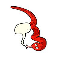cartoon hissing snake with speech bubble N14