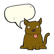 cartoon dog sticking out tongue with speech bubble N6