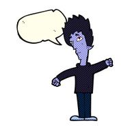 cartoon vampire man with speech bubble N57