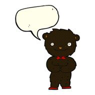 cartoon little black bear with speech bubble N6