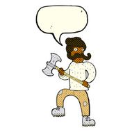 cartoon man with axe speech bubble N6