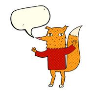 cartoon fox with speech bubble N9