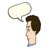 cartoon annoyed man with speech bubble N38