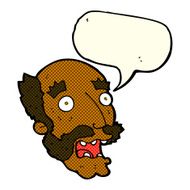cartoon shocked old man with speech bubble N12