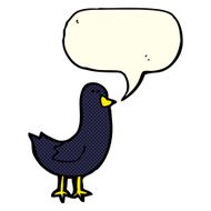 cartoon bird with speech bubble N146