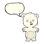 cute polar bear cartoon with speech bubble N5