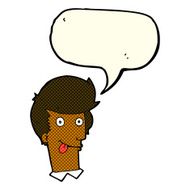 cartoon man with tongue hanging out speech bubble N6