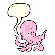 cartoon octopus with speech bubble N14