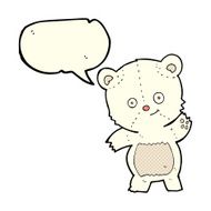 cute polar bear cartoon with speech bubble N6